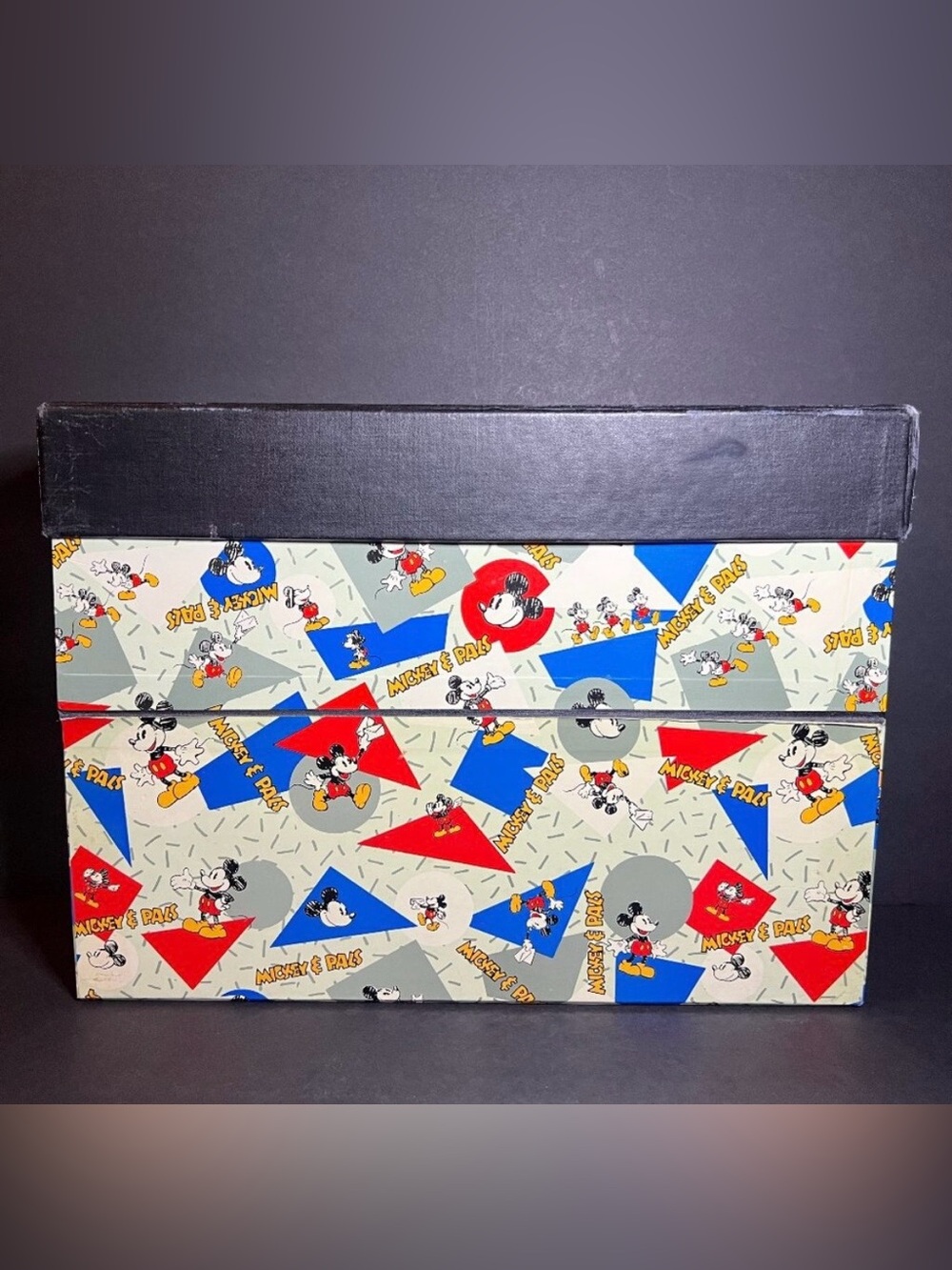 VTG RARE Walt Disney Applause Mickey Mouse File Organizer Storage Box 10 x 14"